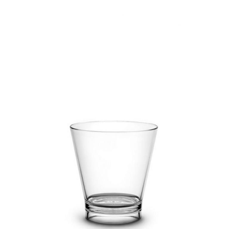 Kunststof Glas Conisch 33 cl. dit transparante klas kan zowel bedrukt als gegraveerd worden